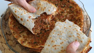 Amazing Pizza Lahmacun Recipe The Best of Turkish Food [upl. by Funda942]