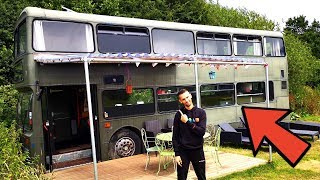 DOUBLEDECKER BUS CONVERTED INTO 3 BEDROOM HOME TOUR 🚌🏠 BEAUTIFUL CONVERSION 💚 [upl. by Suckow]