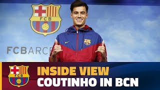 BEHIND THE SCENES Coutinhos first day at Barça [upl. by Drue]