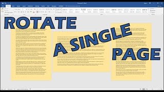 How To Rotate Just One Page Of A Word Document [upl. by Gavini602]