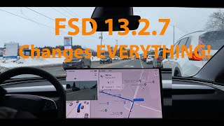 Driving HandsFree Tesla FSD 1327 Full Experience [upl. by Ketchan]