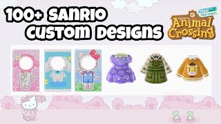 100 SANRIO CUSTOM DESIGNS  Patterns  Qr codes in Animal Crossing New Horizons  どうぶつの森  ACNH [upl. by Ilanos346]