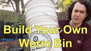 I Made An Easy To Build Inexpensive DIY Worm Bin Vermicomposter For Beginners [upl. by Armitage728]