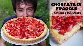 CROSTATA DI FRAGOLE E CREMA PASTICCERA  Ricetta FACILE per la FESTA DELLA MAMMA  Davide Zambelli [upl. by Caves]