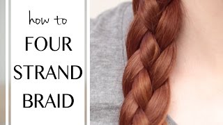 Four Kinds of Four Strand Braids and How to Do Them on Yourself [upl. by Rebna]