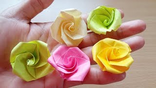 Origami Easy  Origami Rose From postit note [upl. by Reisfield]