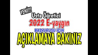 E yaygın Usta öğretici başvuruları nasıl yapılır2022 örnek başvuru için açıklamaya bakınız [upl. by Pamela53]