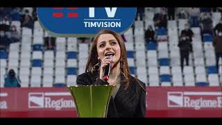 Annalisa  Il Canto degli Italiani Inno di Mameli alla Finale di Coppa Italia del 19 Maggio 2021 [upl. by Akayas]