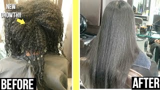 KERATIN TREATMENT ROUTINE ON RELAXED HAIR  LENGTH UPDATE [upl. by Arrim578]