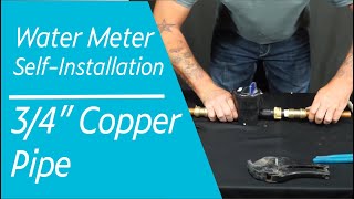 Water Meter Installation  34quot Copper Pipe [upl. by Arette]