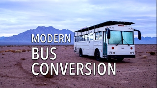 Bus Conversion  School bus turned into modern RV fulltime living [upl. by Anavi]