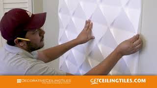 StepbyStep Guide Creating Stunning DIY Accent Wall with Seamless 3D Decorative Wall Panels [upl. by Bahr296]