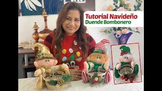 Tutorial Navideño  Duende Bombonero Incluye moldes [upl. by Renwick]