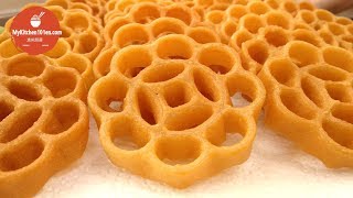 Traditional Homemade Honeycomb Cookie Kuih Loyang Rosette Cookies  MyKitchen101en [upl. by Anabelle]