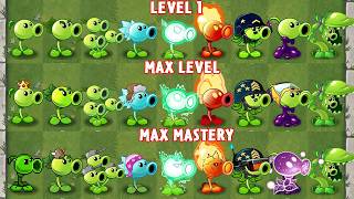 All PEA Plants Level 1 vs Max Level Vs Max Mastery  Who Will Win  Pvz 2 Plant vs Plant [upl. by Einafats]