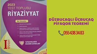 Düzbucaqlı üçbucaqPifaqor teoremi yeni test toplusu [upl. by Nilauqcaj]