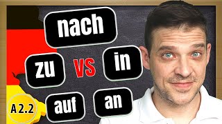 German Prepositions  Prepositions of direction  nach zu in auf an  Richtungspräpositionen [upl. by Adnicaj]