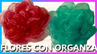 COMO HACER FLORES CON TELA ORGANZA FÁCILES  Manualidades [upl. by Ettelliw]