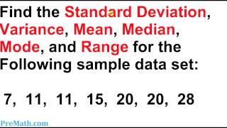 How to Find the Standard Deviation Variance Mean Mode and Range for any Data Set [upl. by Slein]