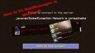 How to fix this message in Minecraft JavanetSocketExceptionNetwork is unreachable [upl. by Llehcal]