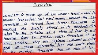 How to write essay on Terrorism  Write essay on Terrorism  English simple essay on Terrorism [upl. by Yvehc]