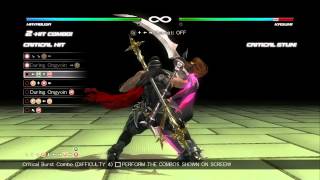 Dead or Alive 5 Last Round  Hayabusa Combo Challenge 60 FPS [upl. by Anaitit]