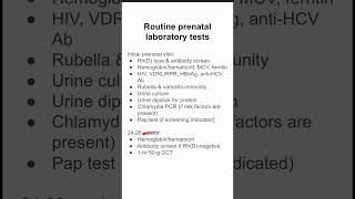 Routine prenatal laboratory tests [upl. by Annabell]