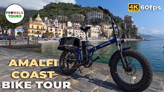 Amalfi Coast Biking Tour  4K60fps 72Km45 miles  with Captions [upl. by Lleddaw]