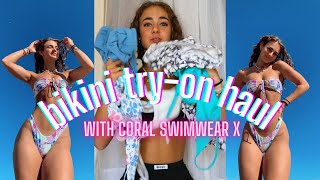 Bikini TryOn Haul  Coral Swimwear X [upl. by Besnard]