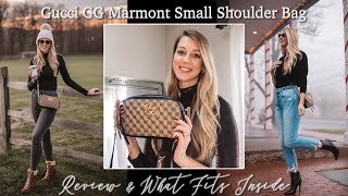 Gucci GG Marmont Small Shoulder Bag Review amp What Fits Inside [upl. by Llednav]