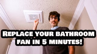 Replace Your Bathroom Fan in 5 Minutes FLAT NO Attic Access [upl. by Alysa18]