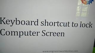 Keyboard Shortcut to Lock Computer Screen [upl. by Yonit300]