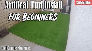 How to Install Artificial Turf for Beginners DIY [upl. by Mairb]