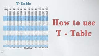 How to use t  Table [upl. by Okimik]