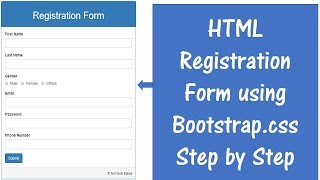 How to Create a HTML Registration Form using bootstrap [upl. by Lertram493]