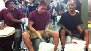 42nd Street Subway bucket drum sesh [upl. by Sabino211]