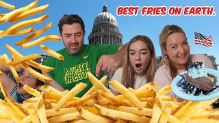 New Zealand Family try Idaho Potatoes for the first time Boise tour and ice cream potatoes [upl. by Reklaw902]