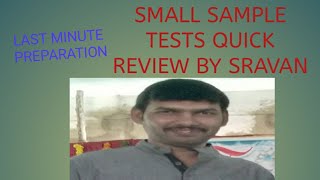 SMALL SAMPLES IN TELUGU ALL TESTS t F CHISQUARE [upl. by Deana]