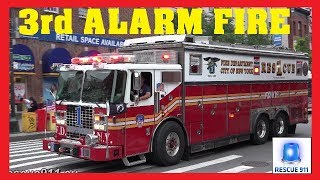 Manhattan 3rd ALARM  Major FDNY response  Lots of lights amp siren action [upl. by Iline]