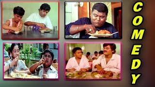 Kannada Comedy Videos  Kannada Funny Eating Comedy Scenes  Compilation  Kannadiga Gold Films [upl. by Aicilif]