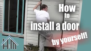 How to install an exterior door prehung steel Replace a door The Home Mender [upl. by Krefetz]