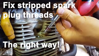 How to repair stripped spark plug threads [upl. by Elia663]