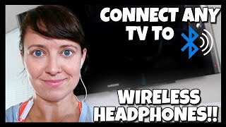 How to Connect Bluetooth Wireless Headphones to any TV 📍 How To With Kristin [upl. by Manella]