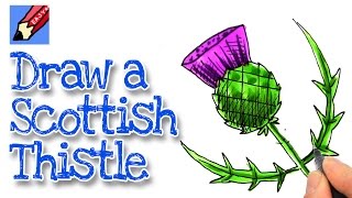 How to draw a Scottish Thistle Real Easy [upl. by Naletak]