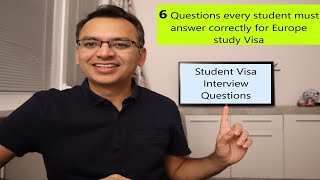 6 Questionanswers for the student visa interview at consulate of Czech Republic Schengen visa [upl. by Uok]