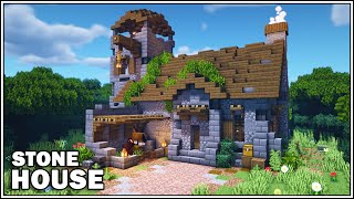 Minecraft Stone House Tutorial How to Build [upl. by Tarrel]