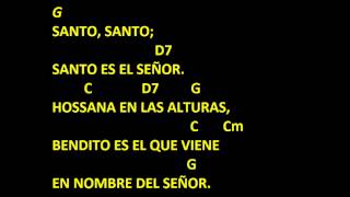 CANTOS PARA MISA  SANTO 4  LETRA Y ACORDES [upl. by Raymond]