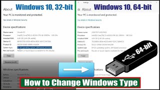 How to Upgrade Windows type 32bit to 64bit  Install windows 10 using bootable USB drive [upl. by Mafala]