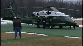 President Reagans Arrival at Camp David via new Marine One Helicopter on January 14 1989 [upl. by Htrowslle188]