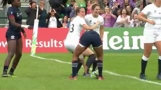 Highlights England beat USA 47 26 at Womens Rugby World Cup [upl. by Euqinna]